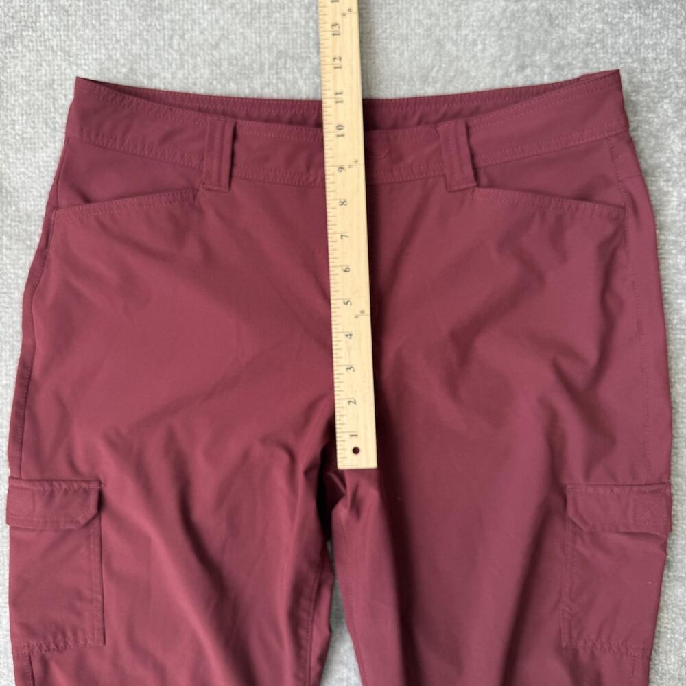 Eddie Bauer Pants Womens 10 Burgundy Stretch Cargo Capri Hiking Outdoor Ruched - Picture 8 of 12